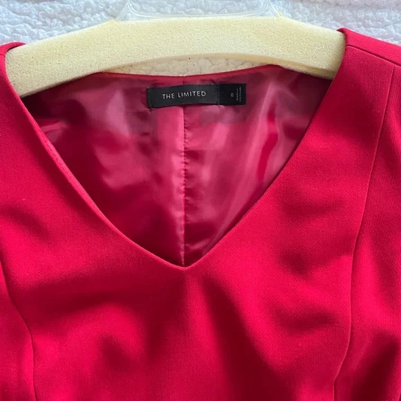The Limited Red Rich Cap Sleeve Dress MIDI Size Women’s 8 - Picture 8 of 13